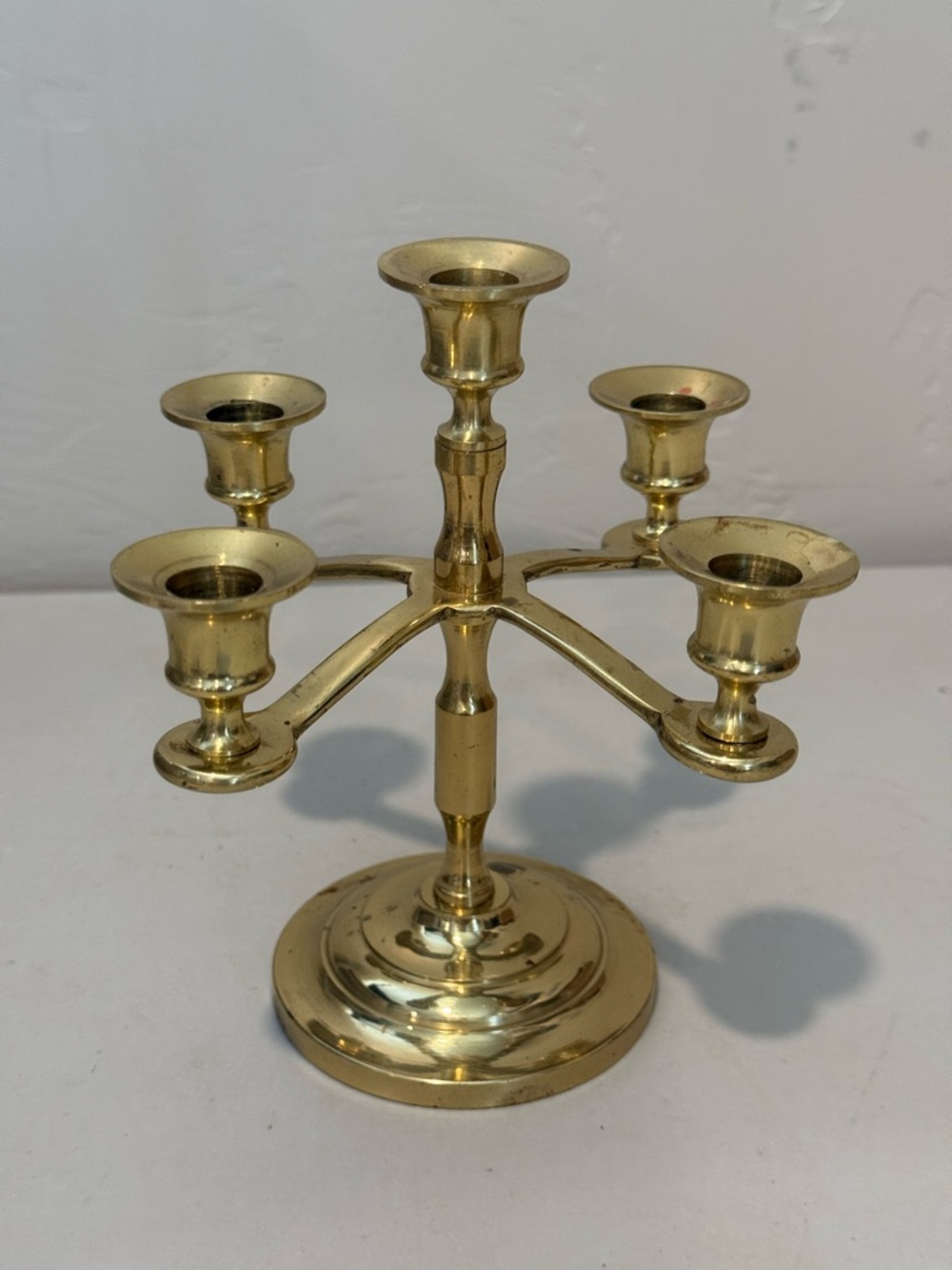 Vintage Brass 5-Arm Candelabra Candle Holder DECOR  Beacon Hill Signed Polished